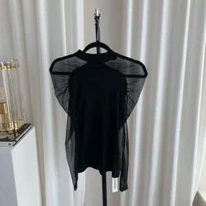 Black Sheer Long Sleeve Top